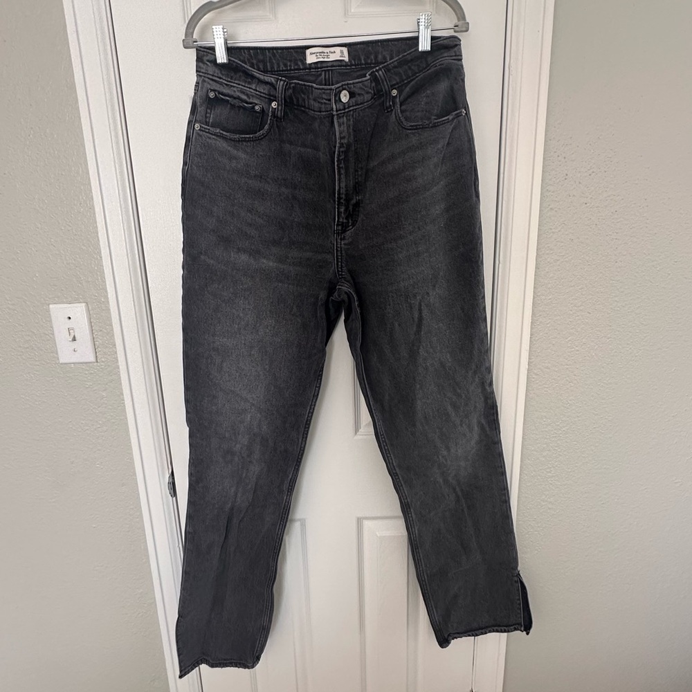 Abercrombie & Fitch 90s Ultra High Rise Black Jeans TALL